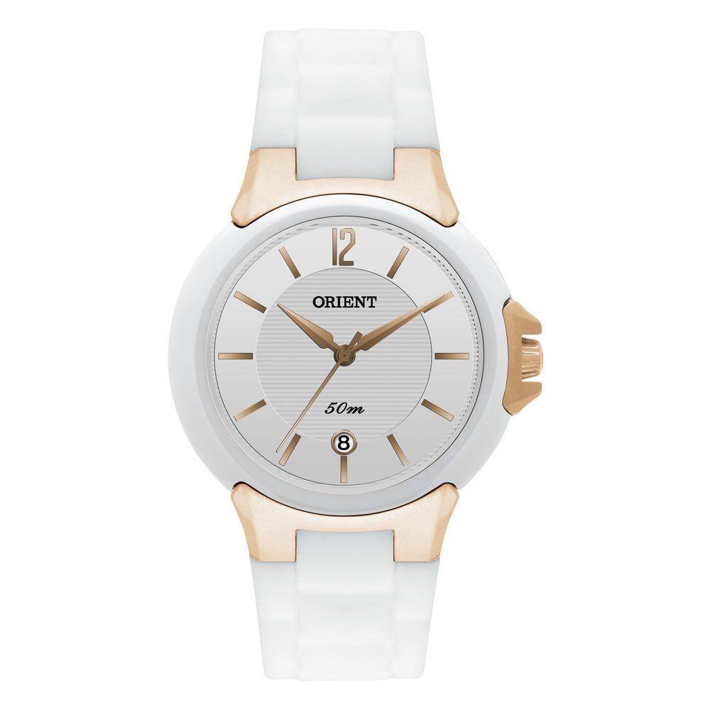 Relógio Orient Feminino FTSP1001 S2BX Pulseira de Borracha Branca | Casas  Bahia