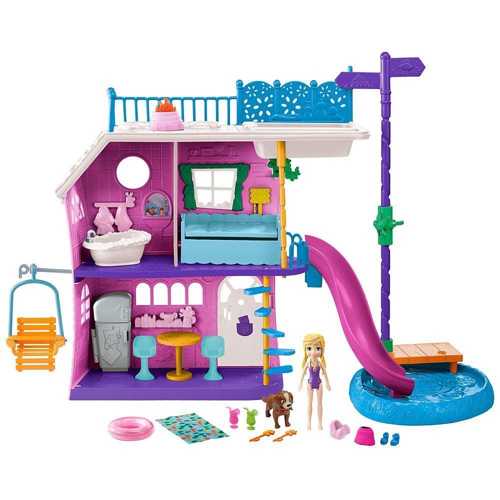 Mini Boneca - Polly Pocket - Polly com Veículo - Limousine Fashion - Mattel  - superlegalbrinquedos