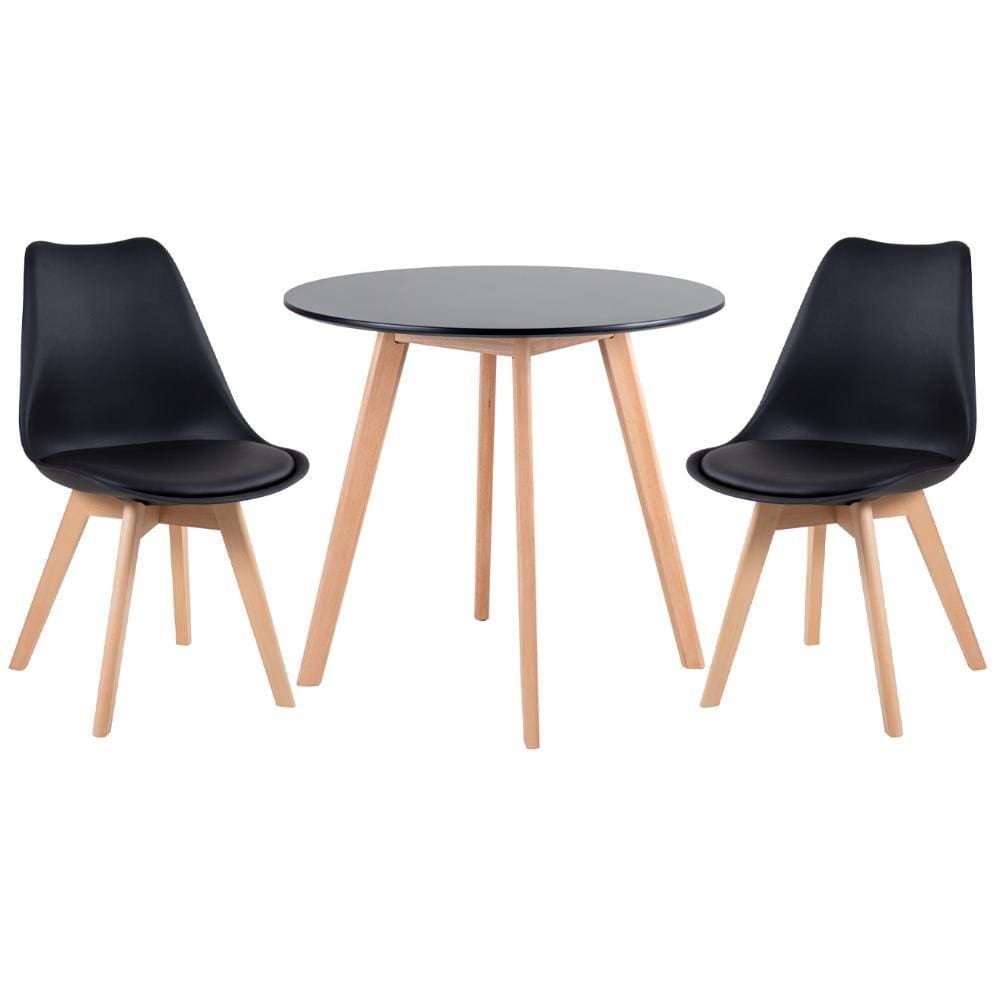 KIT - Mesa Leda 80 cm + 2 cadeiras Leda