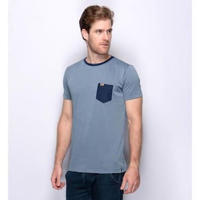 Camiseta Masculina Teodoro Slim Aveludada Com Bolso Macia