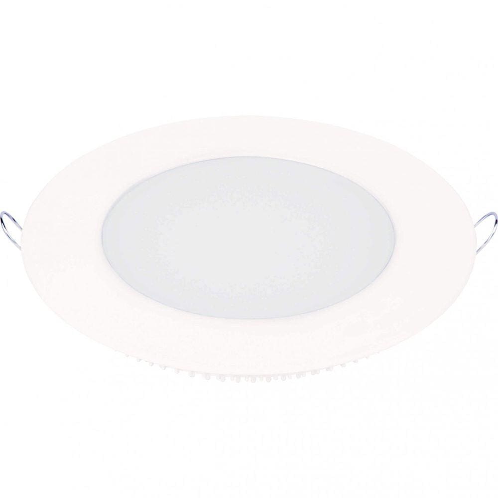 Painel LED Redondo de Embutir 6W Lux Bivolt Taschibra - caixa com 2 Unidade - 3000K Luz Amarela
