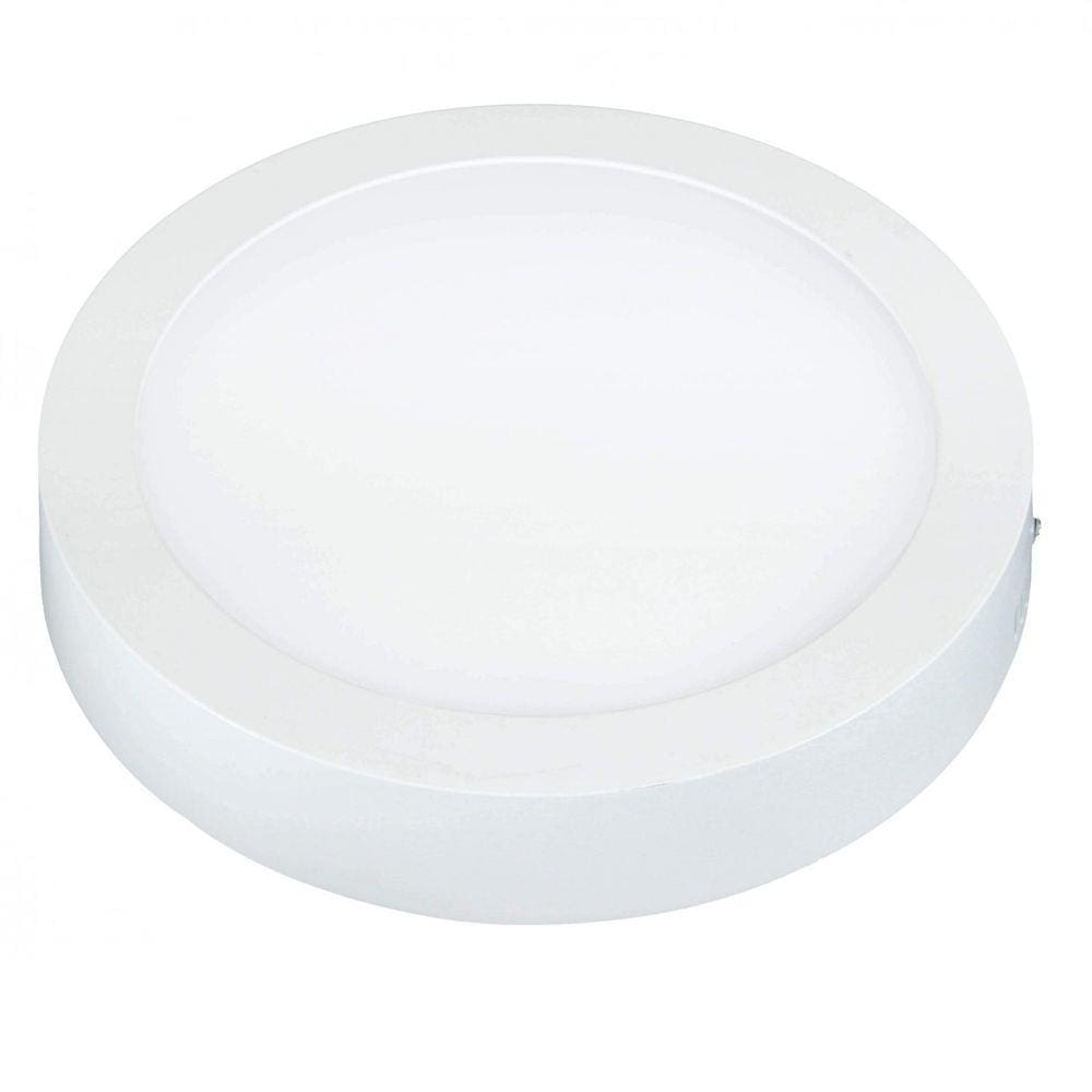 Painel LED Redondo de Sobrepor 18W Lux Bivolt Taschibra - caixa com 2 Unidade - 3000K Luz Amarela