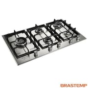 Cooktop à Gás de 5 Bocas Brastemp com Acendimento Superautomático Gourmand Inox - BDK90DRBNA
