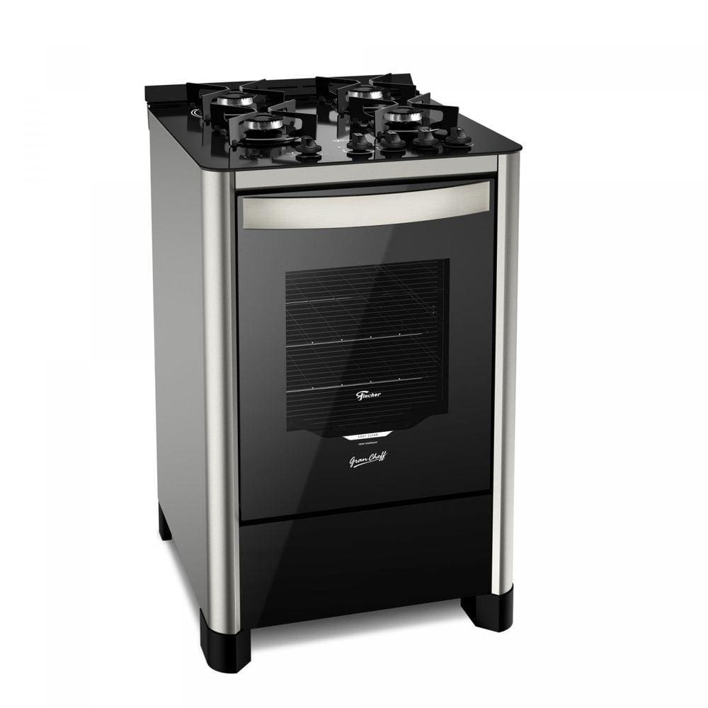 Fogão 4 Bocas Bivolt Gran Cheff Fischer Silver
