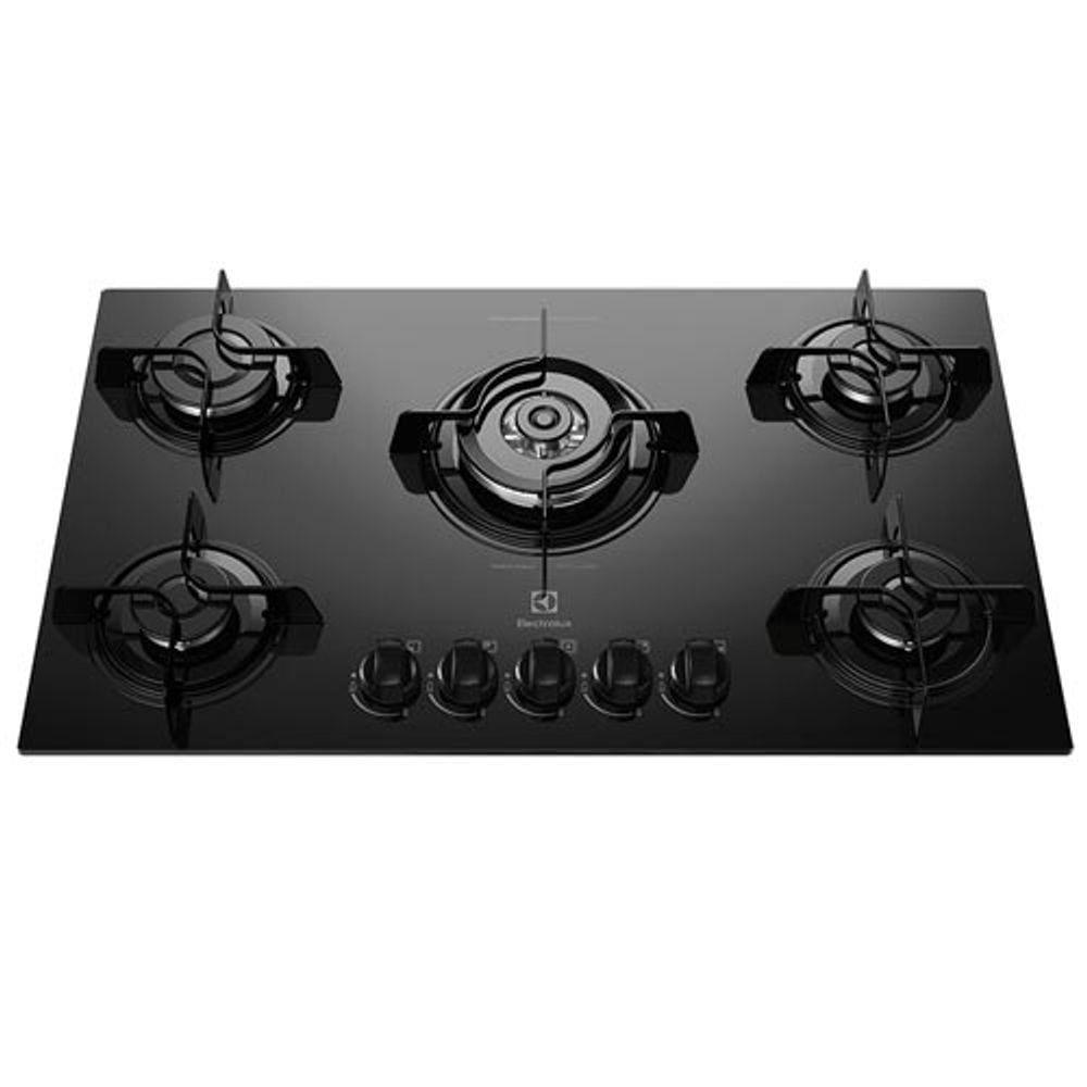 Cooktop a Gás Electrolux Mesa em Vidro com 05 Bocas, Acendimento Super Automático e Tripla-Chama, Preto - KE5TP