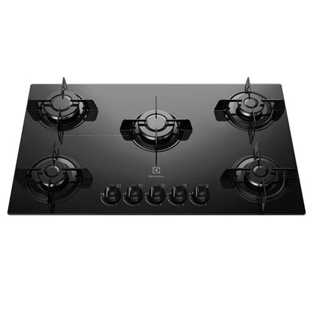 Cooktop a gas electrolux 4 bocas vidro preto bivolt ke4gp Casas Bahia