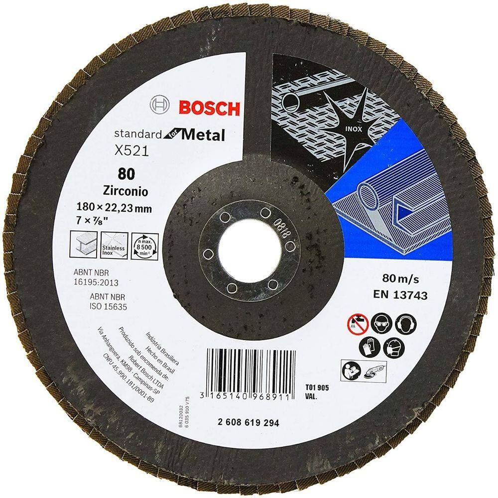 DISCO FLAP INOX 180 mm GR60 CURVO BOSCH