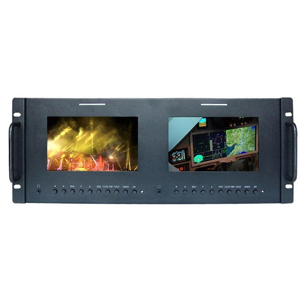 Monitor Duplo de 7` SDI e HDMI com Montagem de Rack para Broadcast