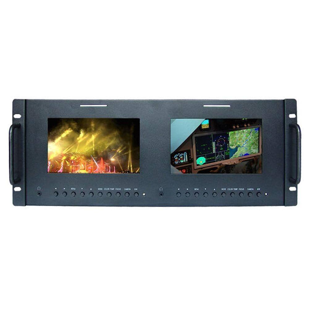 Monitor Duplo de 7´ SDI com Montagem de Rack para Broadcast