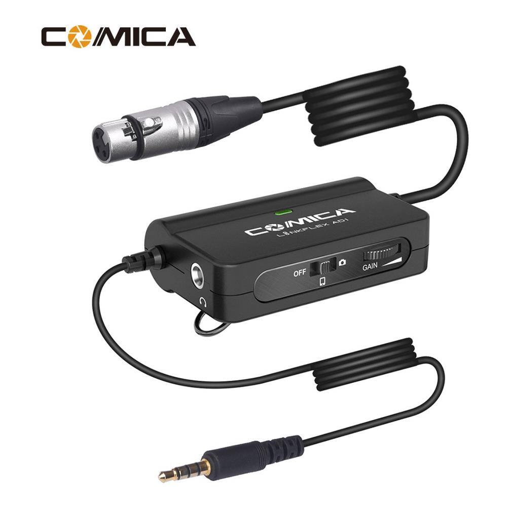 Interface Pré-Amplificadora Comica Linkflex AD1 XLR-3.5mm para Câmeras e SmartPhones