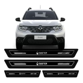 Kit Soleira Resinada Proteção Porta Renault Duster - Preto