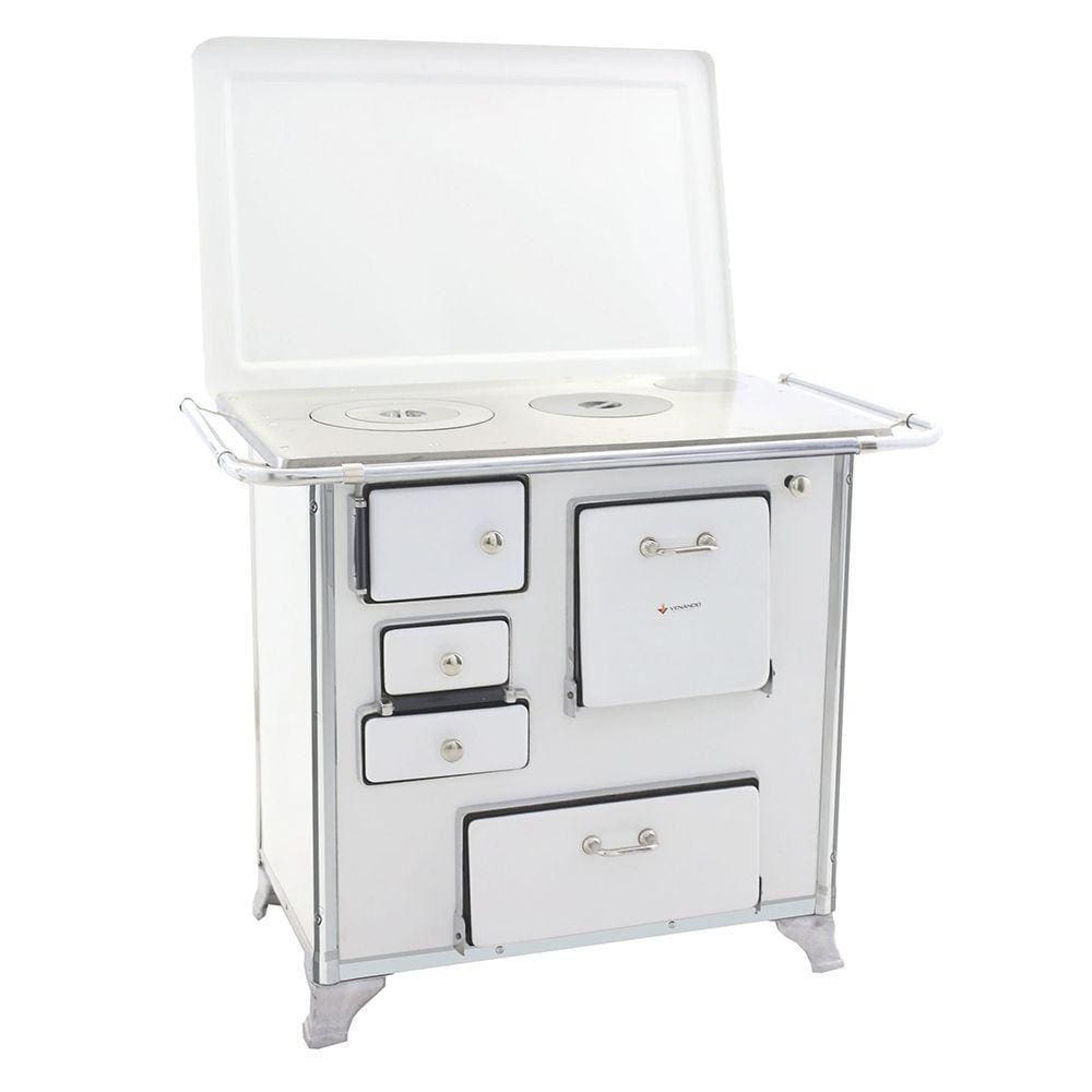 Fogão a Lenha Tradicional 02 Venâncio Gabinete com Tampa Branco 2gdtbr