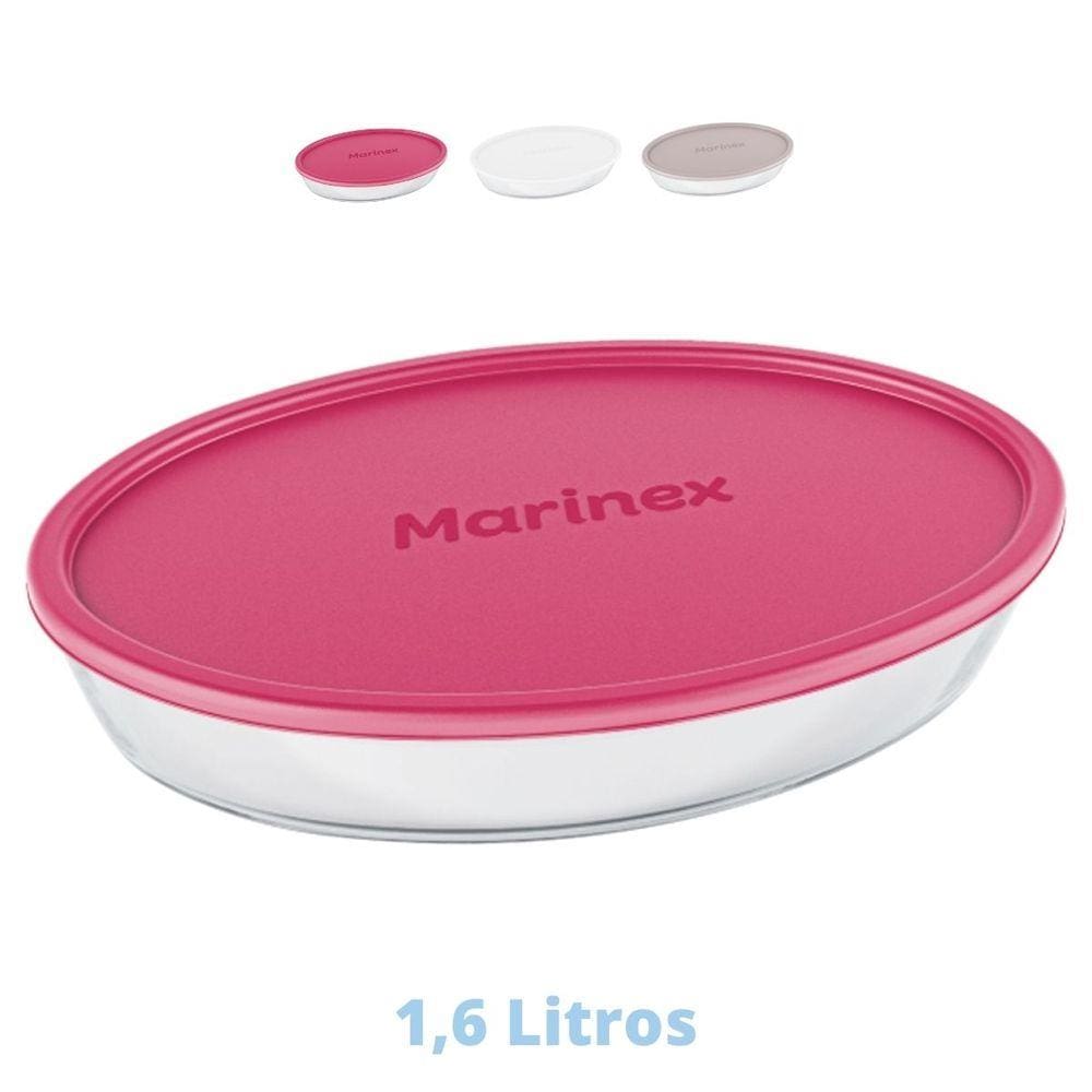 Assadeira Vidro Temperado C Tampa Vai ao Forno 1,6L Marinex