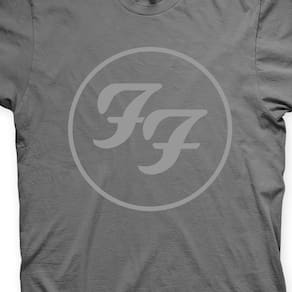 Camiseta Foo Fighters Chumbo e Cinza em Silk 100% Algodão
