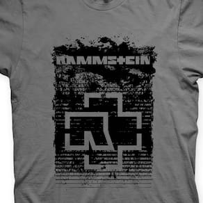 Camiseta Rammstein Chumbo e Preta em Silk 100% Algodão