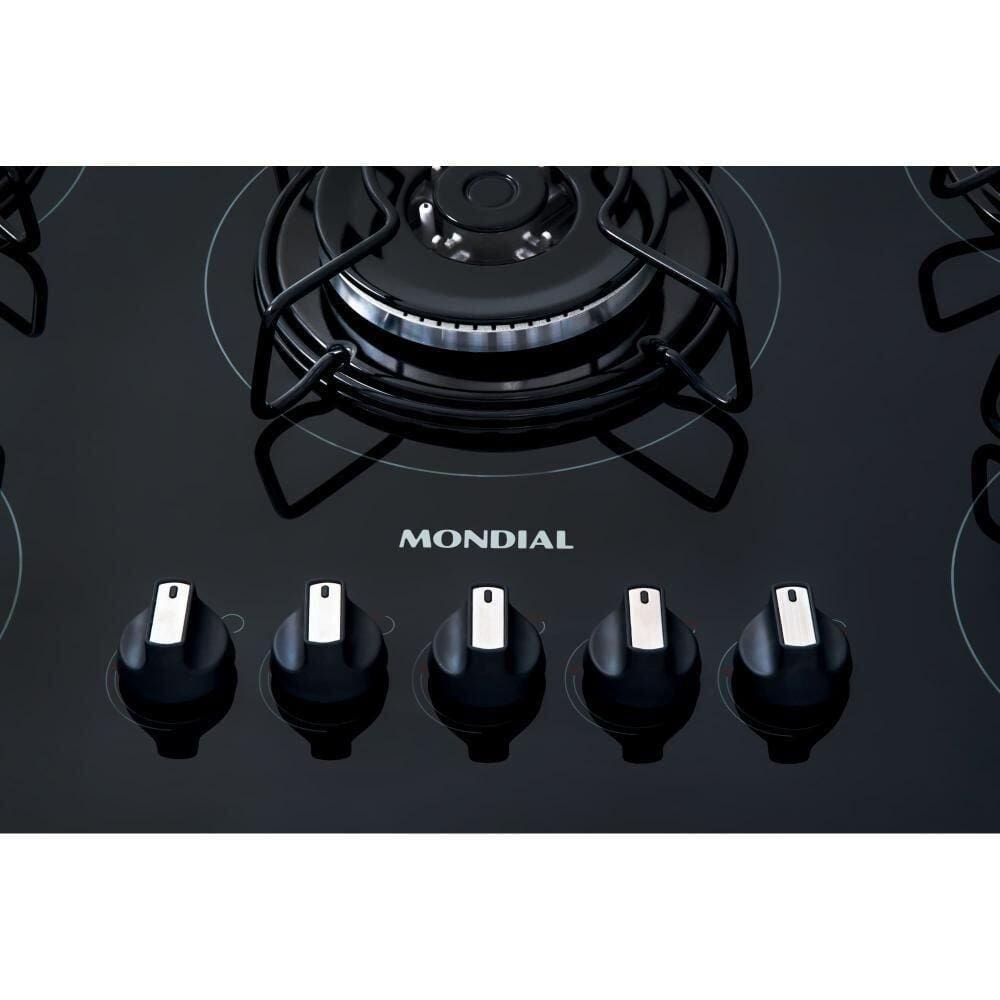 Cooktop a gas mondial em vidro temperado 5 bocas Casas Bahia