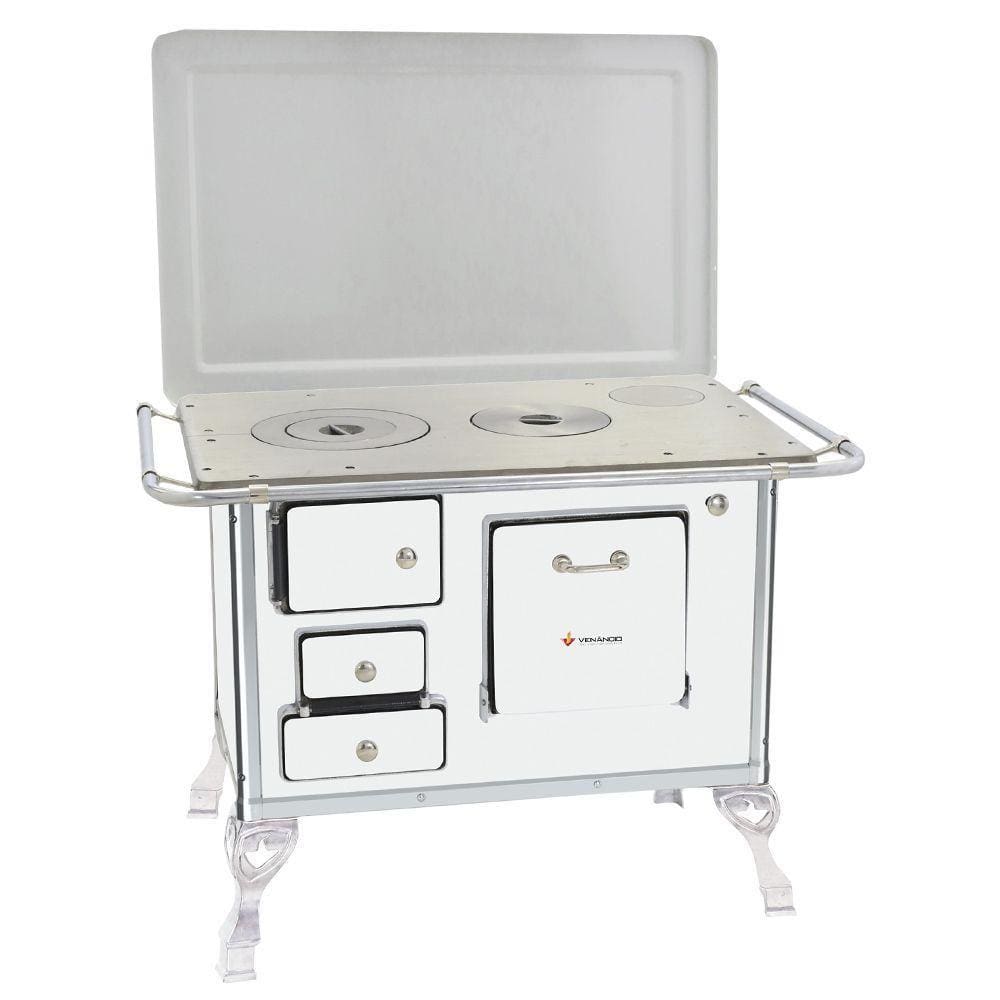 Fogão a Lenha Tradicional Venâncio 01 com Tampa Branco 1dtbr