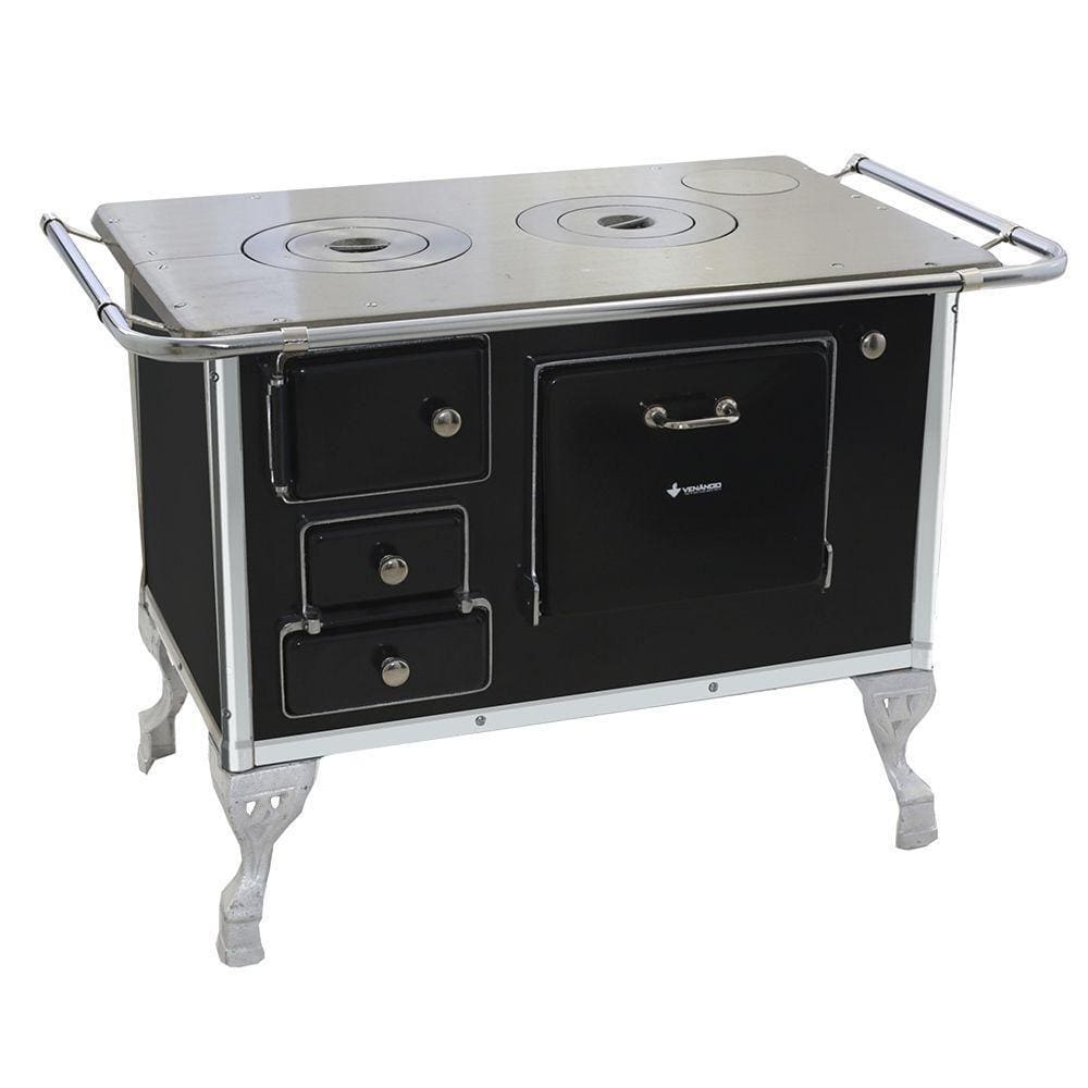 Fogão a Lenha Tradicional 02 Venâncio sem Tampa Preto 2dpr