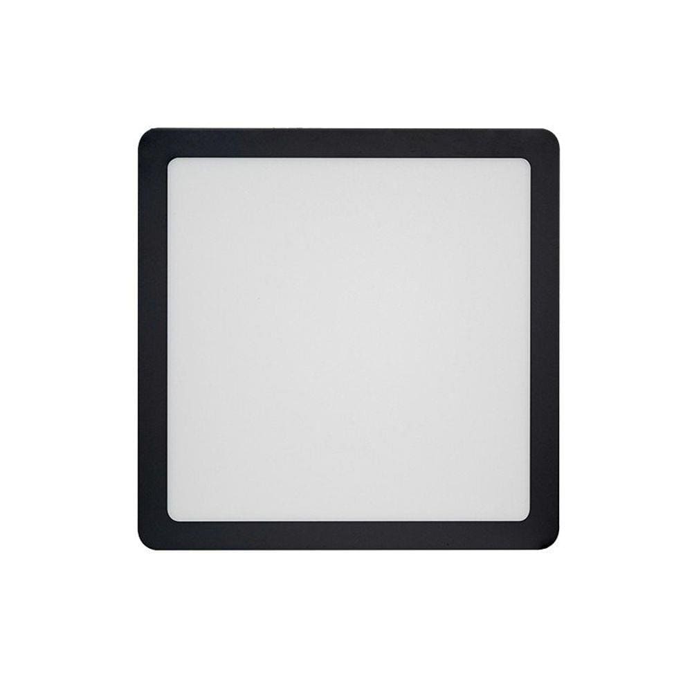 Painel de Led Blumenau Quadrado de Sobrepor 18W Bivolt Preto 6500K - Luz Branca