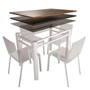Base Para Mesa De Vidro Jantar 4 Lugares Branca Retangular