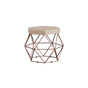Puff Base Bronze Elsa Suede Bege Gran Belo