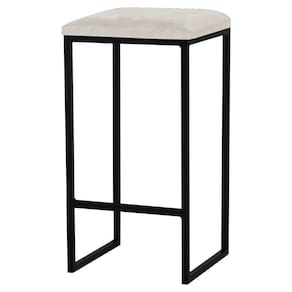 Banqueta Billie Base Preta Suede Bege Gran Belo