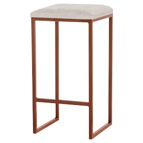 Banqueta Billie Base Bronze Suede Bege Gran Belo