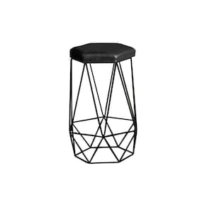 Banqueta Rubel Base Preta Pu Preto Gran Belo
