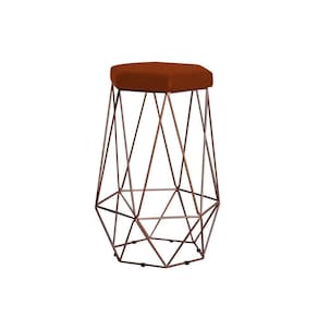 Banqueta Rubel Base Bronze Suede Telha Gran Belo