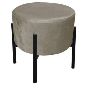 Puff Iron Suede Marrom Rato Base Palito D´rossi