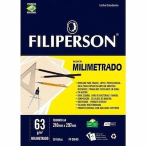 Bloco Milimetrado A4 63Gr 1640 - Filiperson