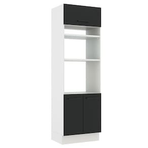 Torre Quente Madesa Agata 70 cm 3 Portas - Branco/Preto