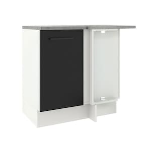 Balcão de Canto Madesa Agata 1 Porta - Branco/Preto