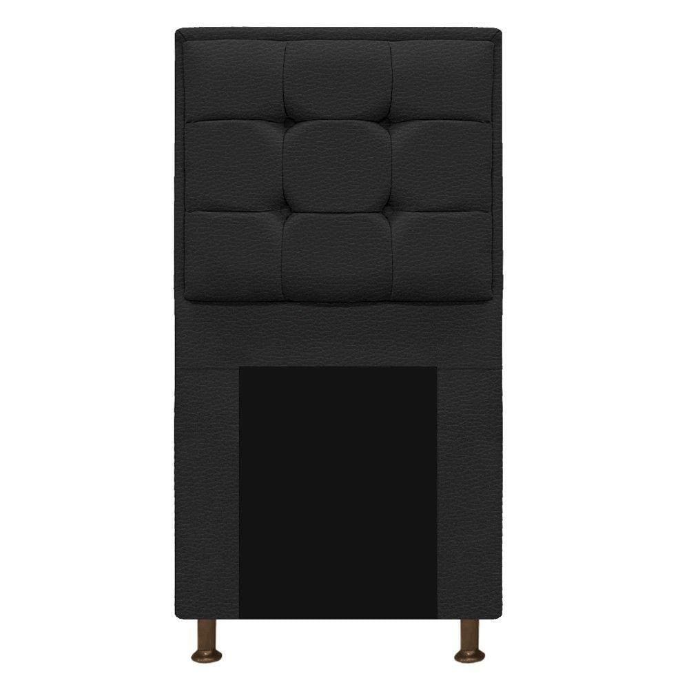 Cabeceira Copenhague 90cm Solteiro Corano Preto