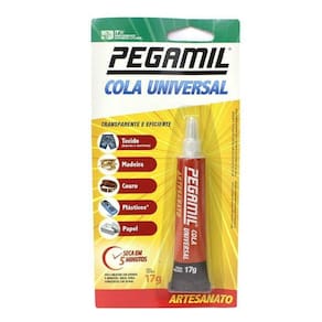 Cola universal Pegamil 17g pacote 03 colas seca em 5 minutos