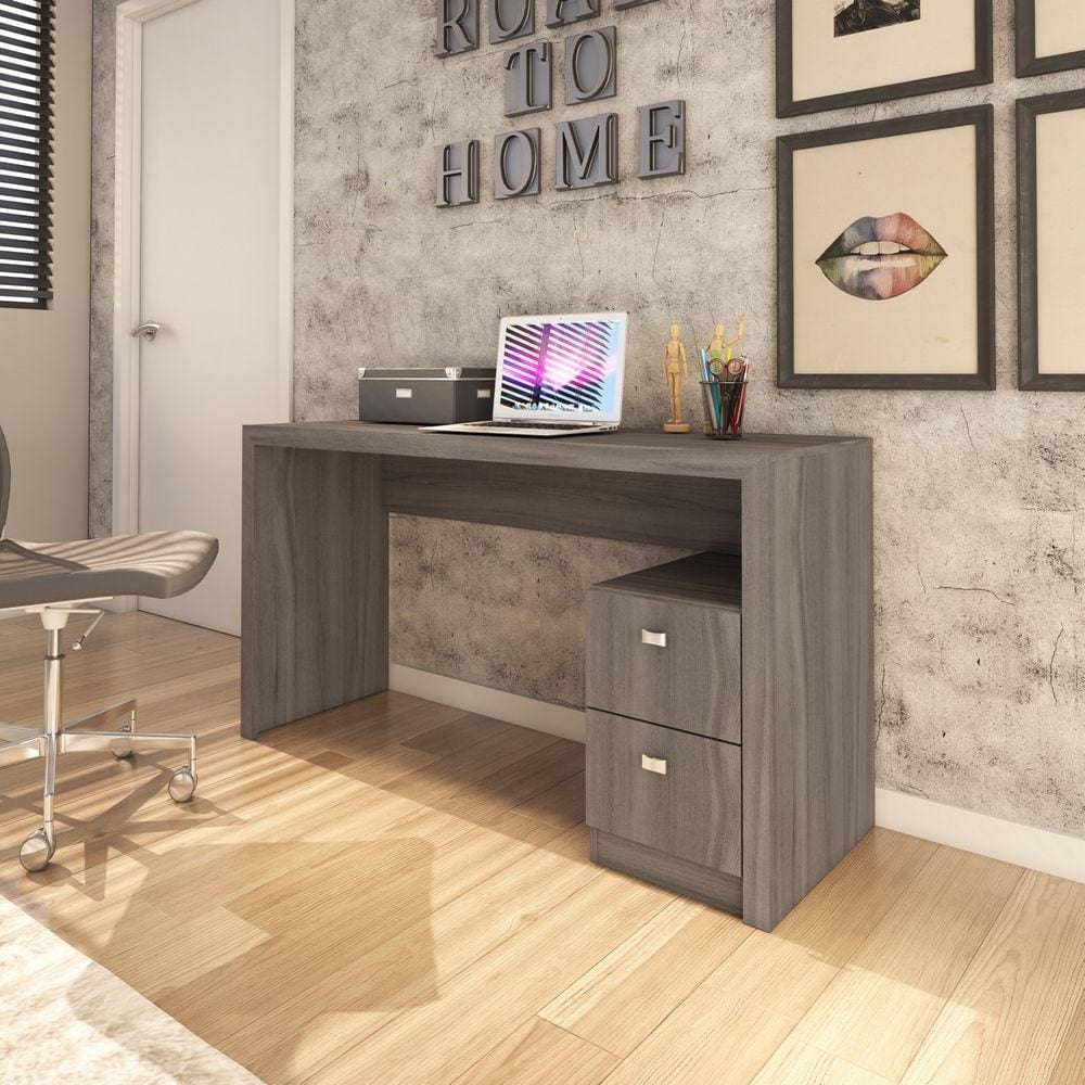 Mesa para Escritório, 2 Gavetas, Me4130, Tecno - CINZA