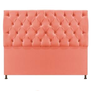Cabeceira Sofia 195cm King Size Suede Coral