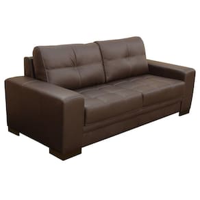 Sofá 3 Lugares Milano 210cm Couro Marrom