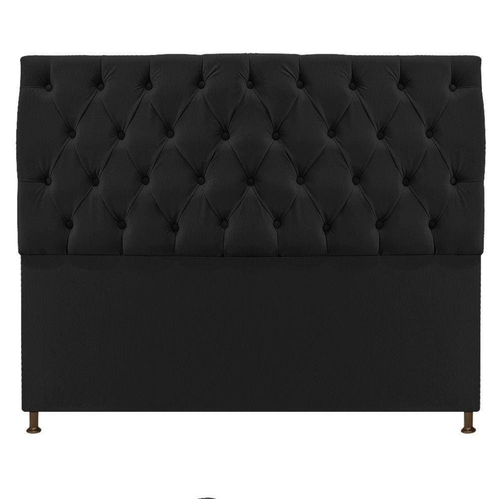 Cabeceira Sofia 195cm King Size Suede Preto