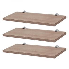 Kit 3 Prateleiras 30 X 15cm Carvalho Com Suporte Tucano