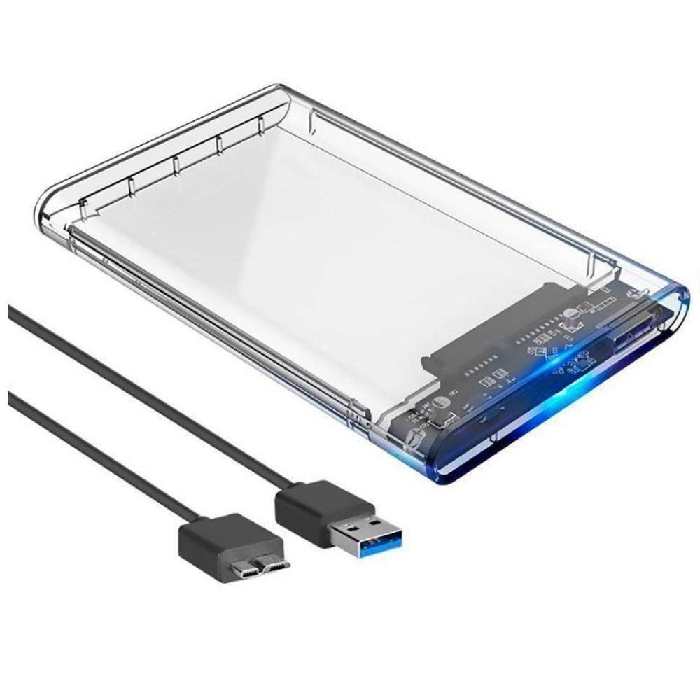 Adaptador Case de Gaveta Hd Sata Externo Notebook Slim Usb 3.0 - Transparente