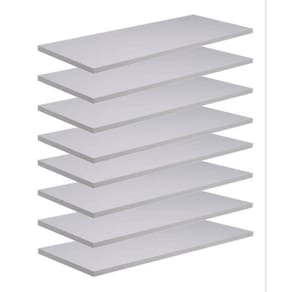 Kit 8 Prateleiras 30X20 Flutuantes Mdf 15Mm Branco Decoração