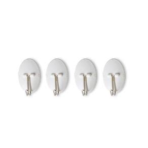 Gancho Adesivo Plastico Branco Pequeno C/04UN Secalux 231100