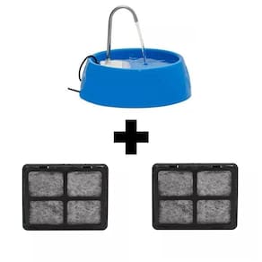 Fonte Bebedouro Purificador Aqua Mini Bivolt Azul + 2 filtros