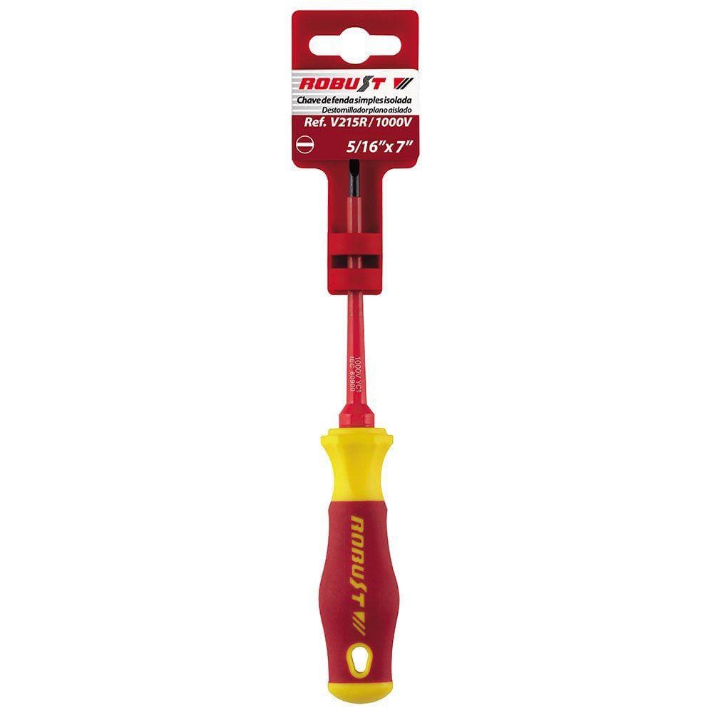 CHAVE DE FENDA SIMPLES ISOLADA 5/16x7" V215R ROBUST