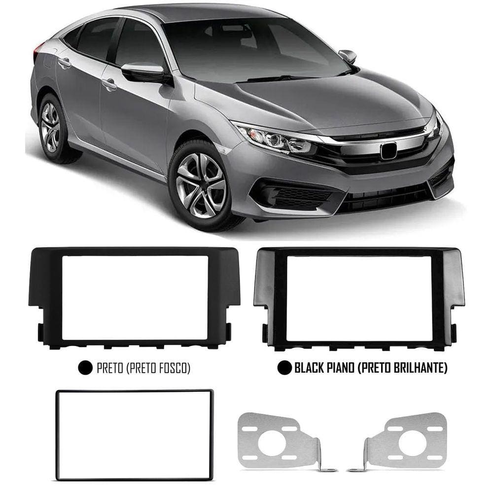 Moldura De Painel 2 Din Honda Civic G10 2017 2018 2019 2020 2021 2022