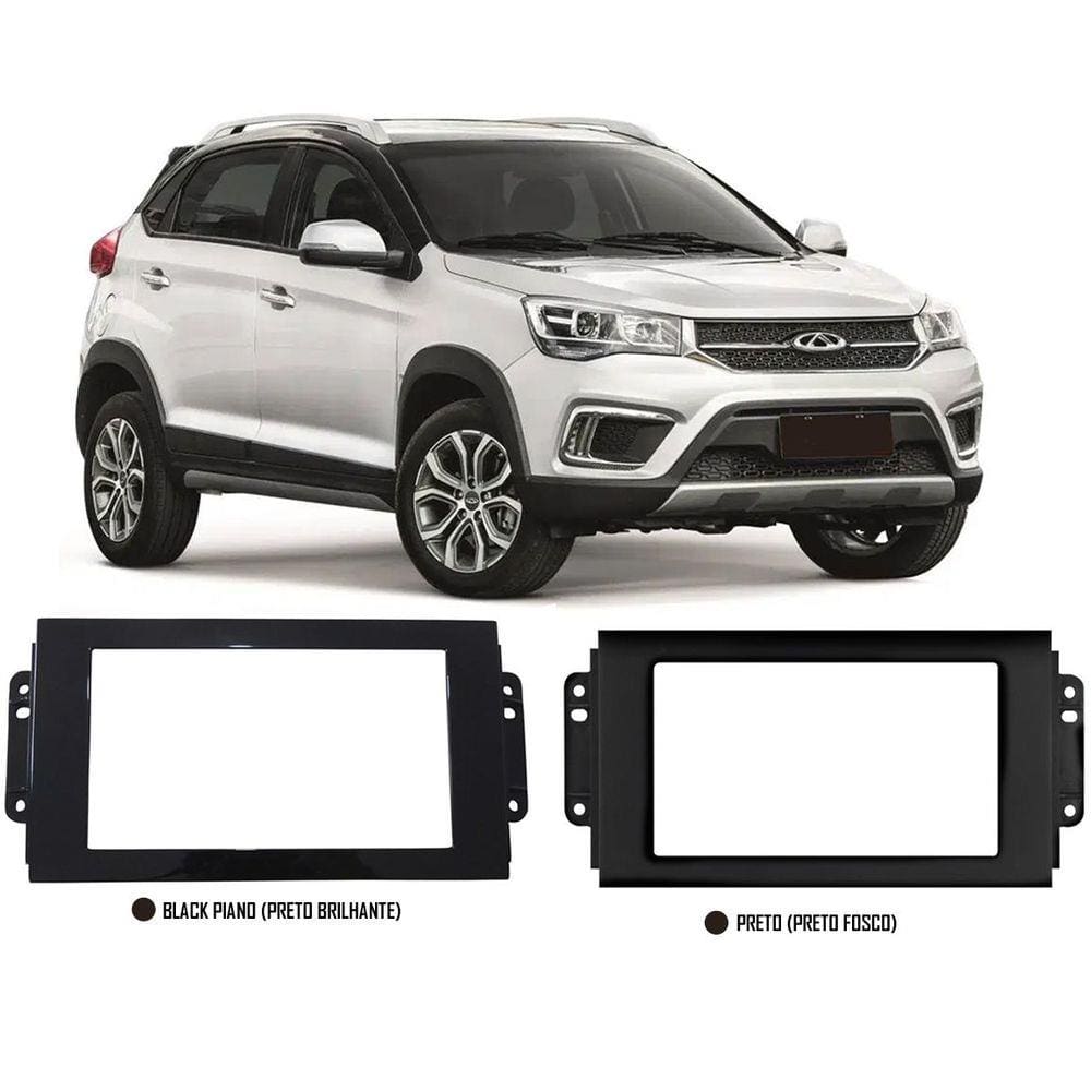 Moldura De Painel 2 Din Chery Tiggo 2 Para Cd Dvd MP5 2 Dins