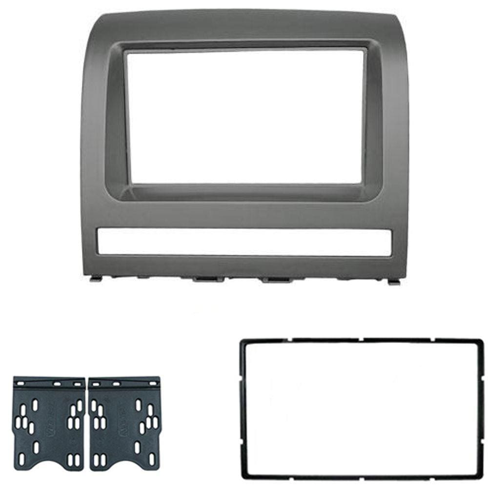 Moldura De Painel 2 Din Fiat Palio Siena Idea 2005 2006 2007 2008 2009 2010 2011 Para CD DVD 2 Dins - Prata ou Cinza