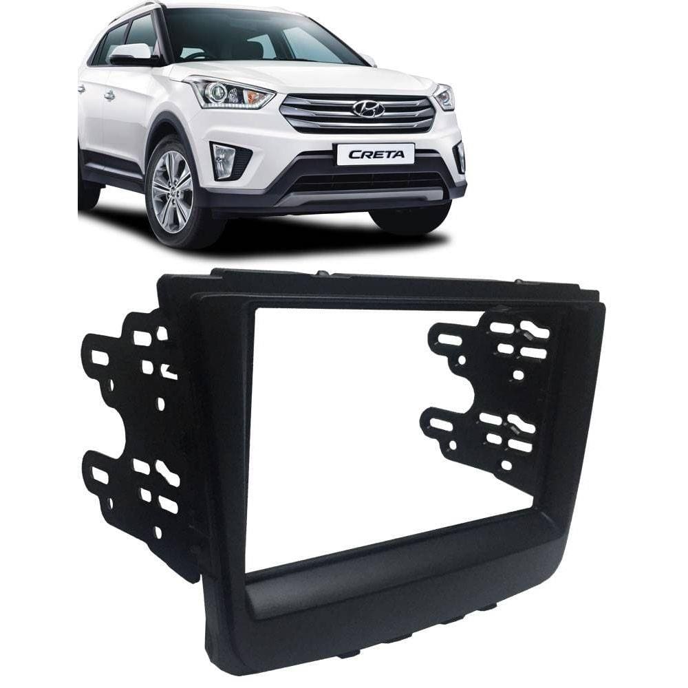 Moldura De Painel 2 Din Hyundai Creta Para Cd Dvd 2 Din - Preto