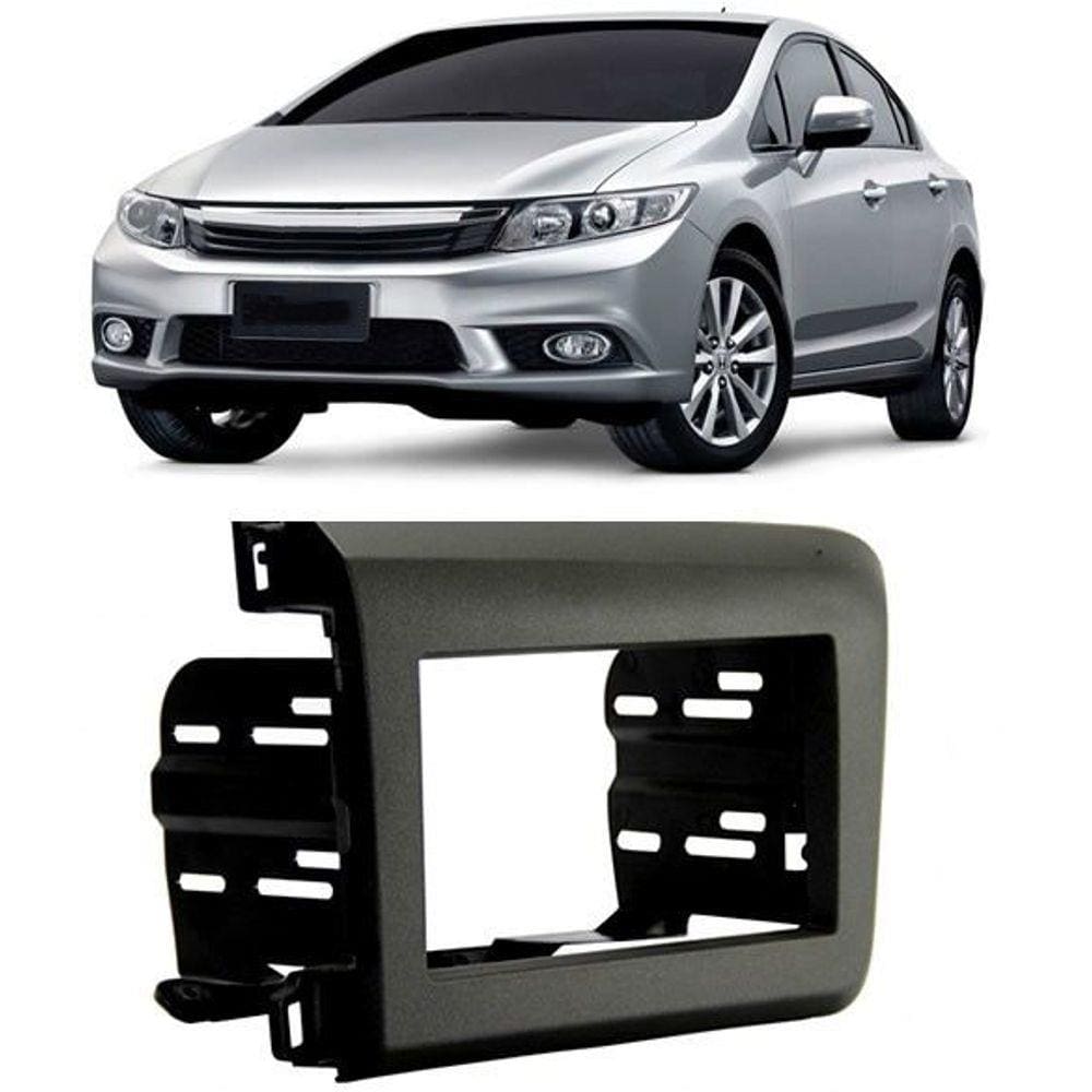 Moldura De Painel 2 Din Honda New Civic 2012 2013 2014 2015 2016